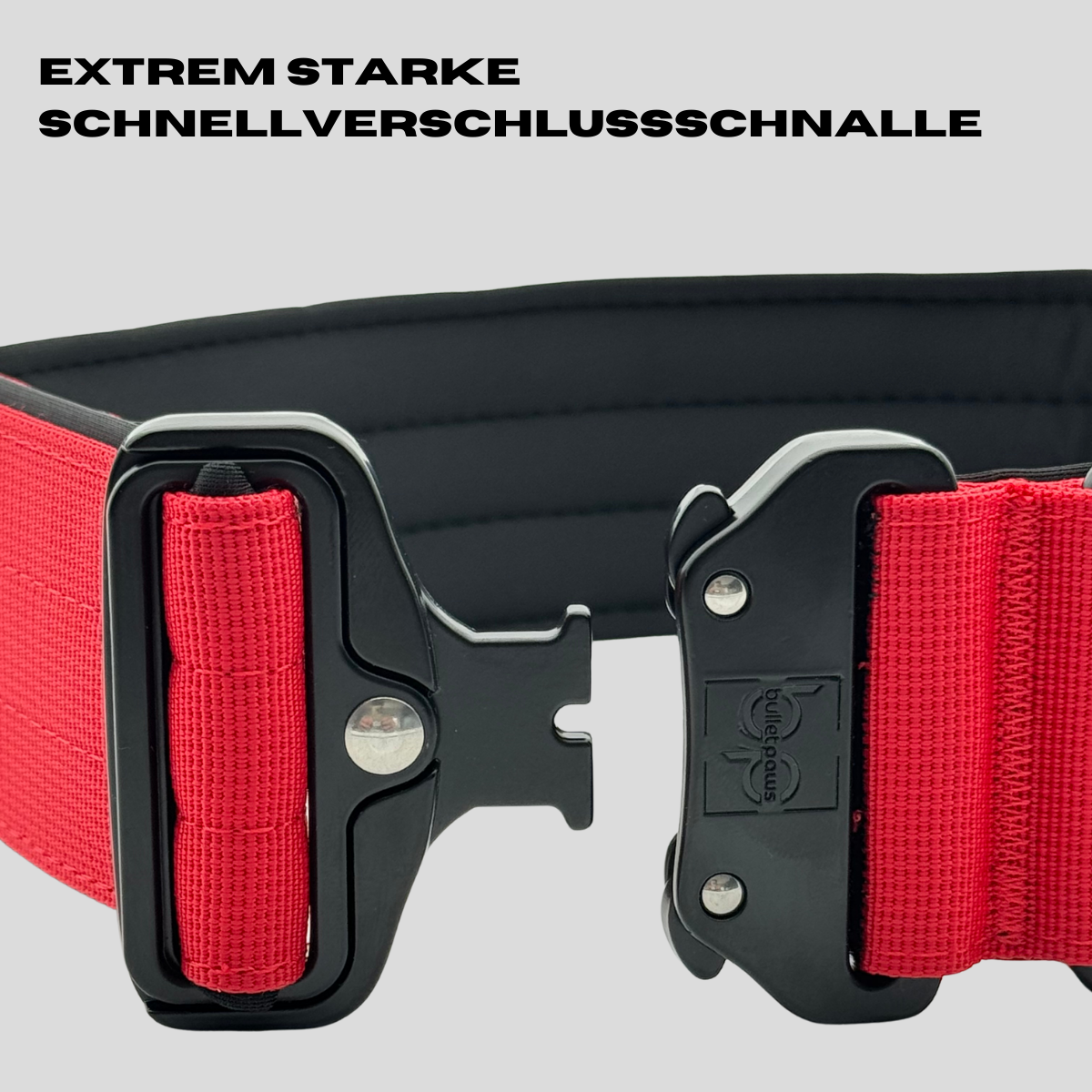 5cm Alpha Hundehalsband mit Griff - Rot