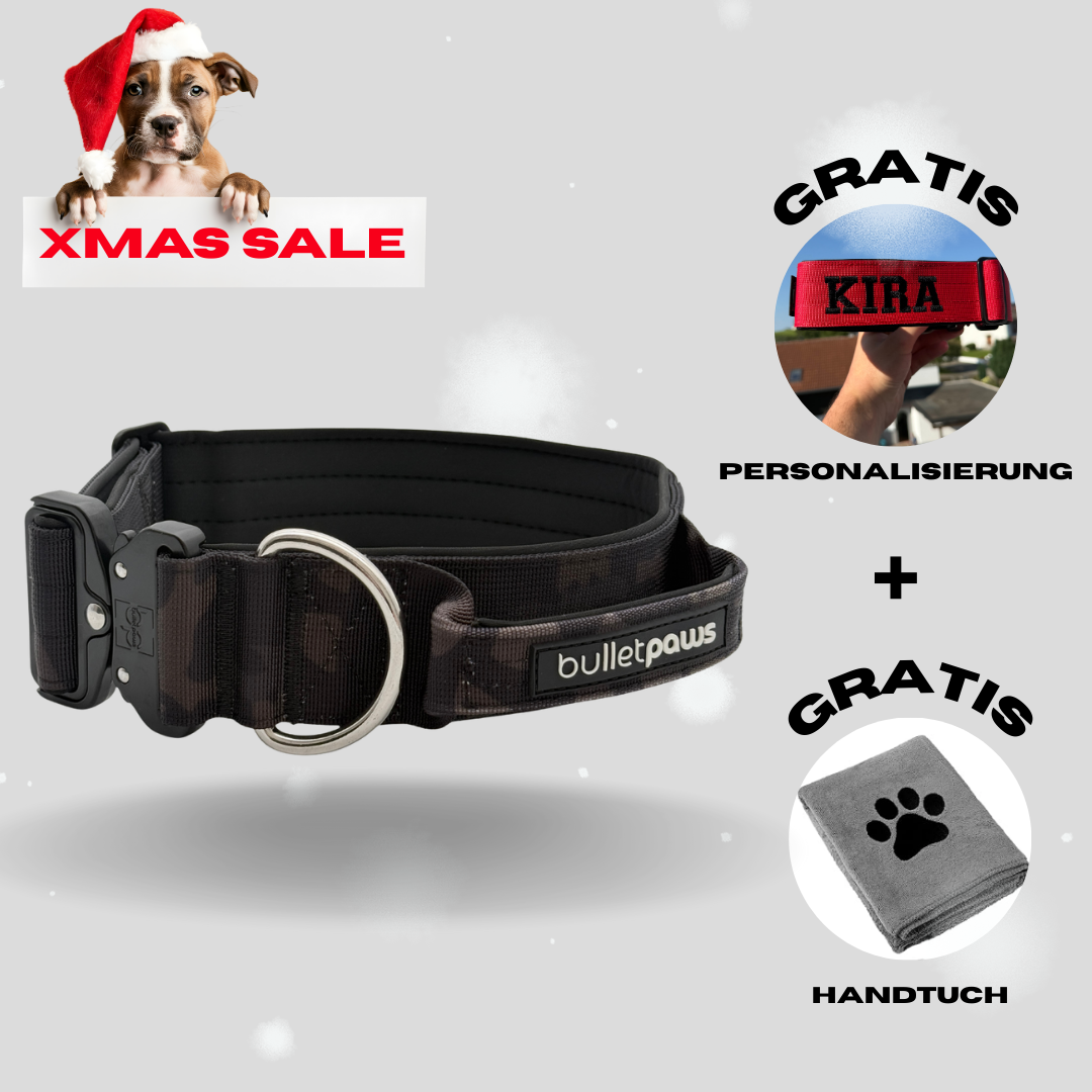 5cm Alpha Hundehalsband mit Griff - Camouflage