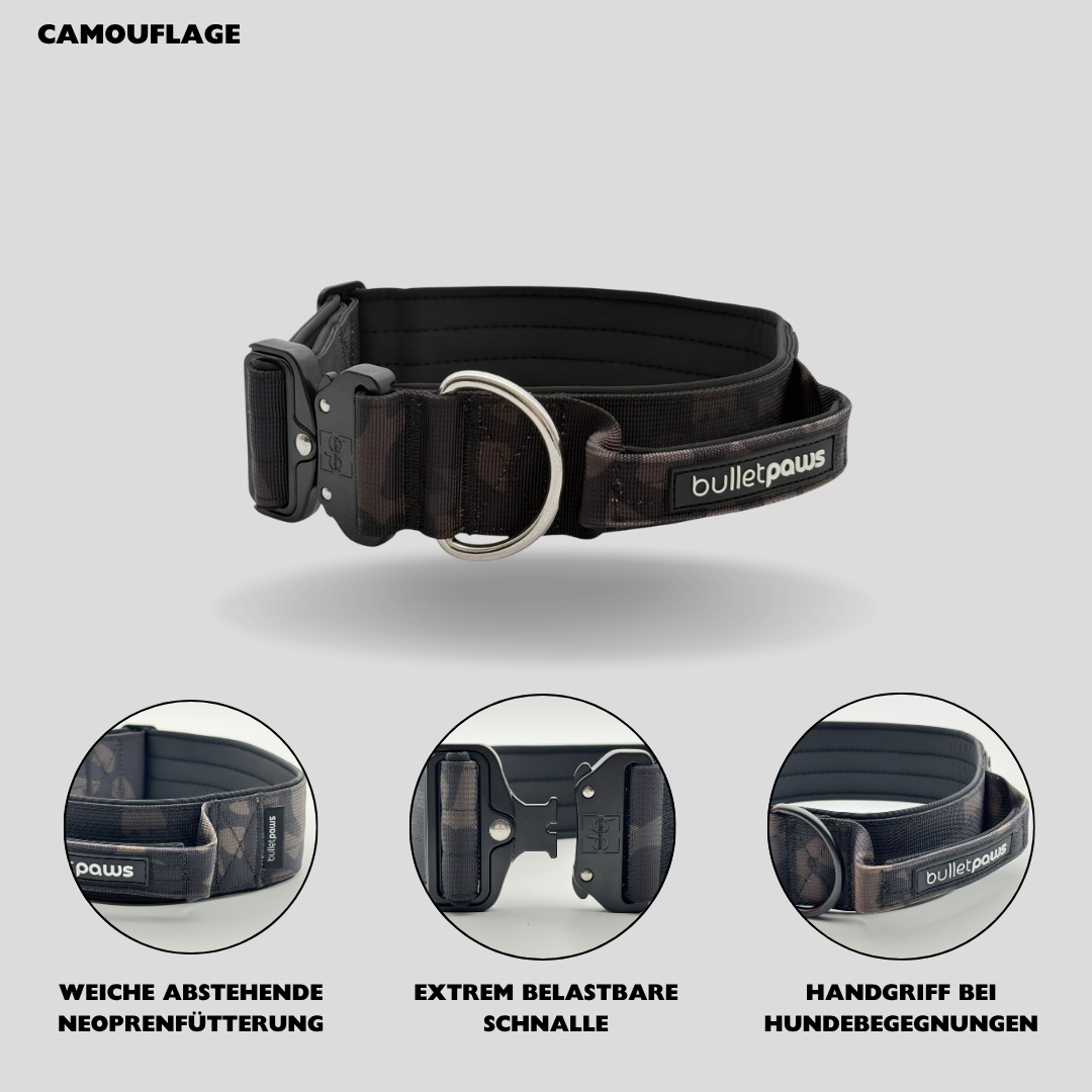Alpha Hundehalsband mit Griff - Camouflage - BulletPaws