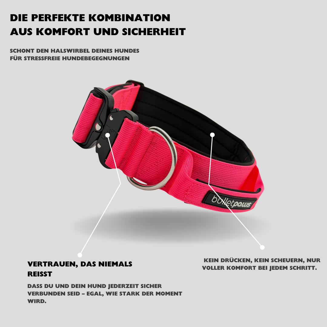 Alpha Hundehalsband mit Griff - Pink - BulletPaws