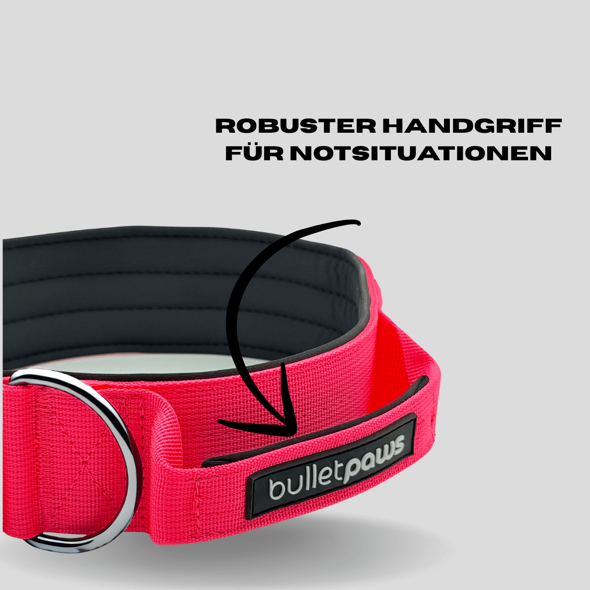 Alpha Hundehalsband® mit Griff - Pink - BulletPaws