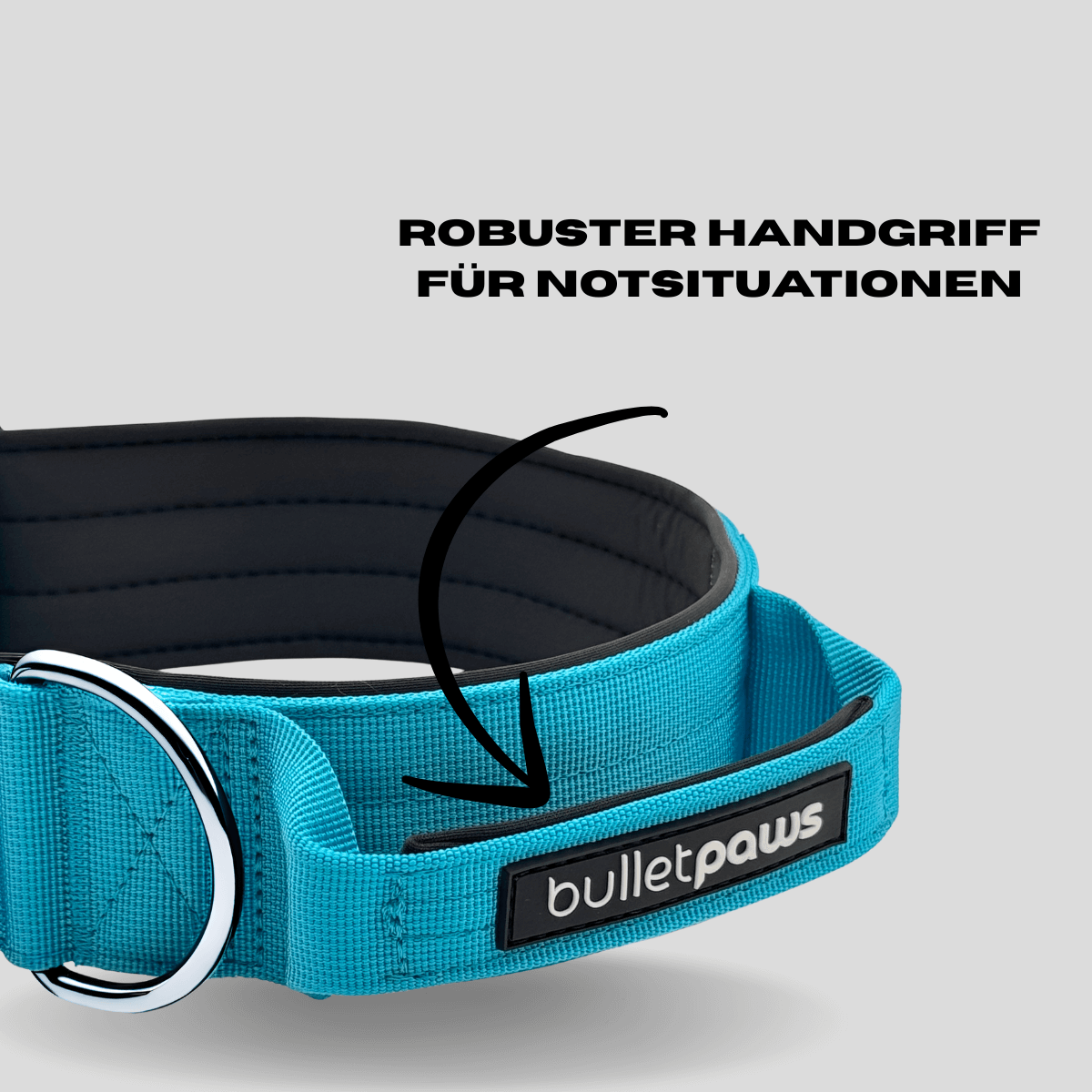 Alpha Hundehalsband® mit Griff - Babyblau - BulletPaws