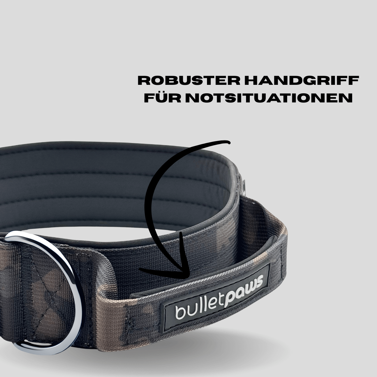 Alpha Hundehalsband® mit Griff - Camouflage - BulletPaws