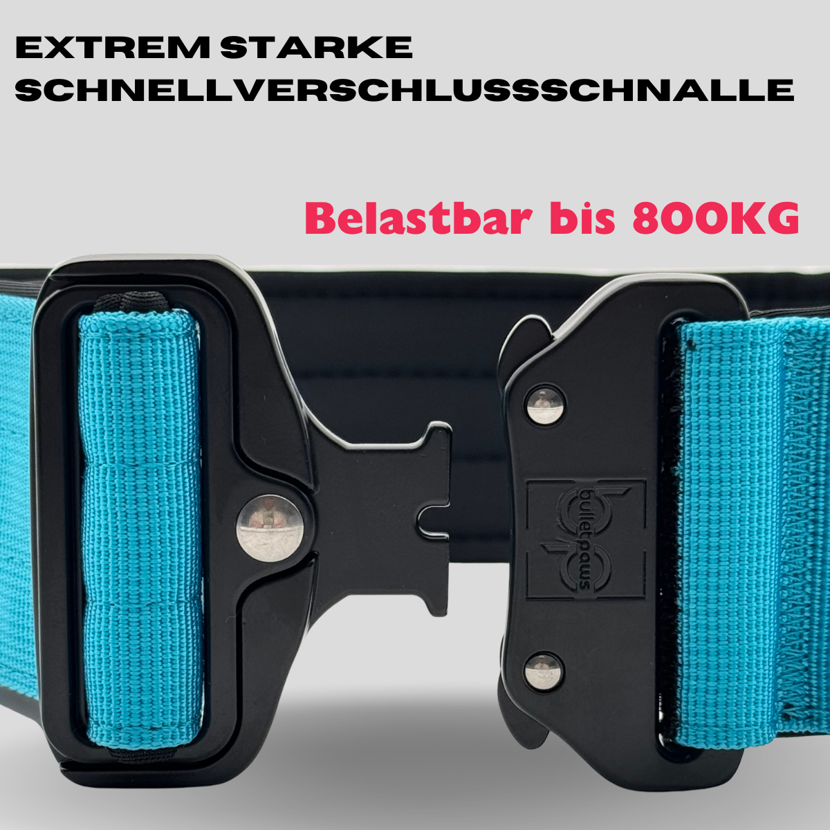Taktisches Halsband® mit Griff - Babyblau - BulletPaws