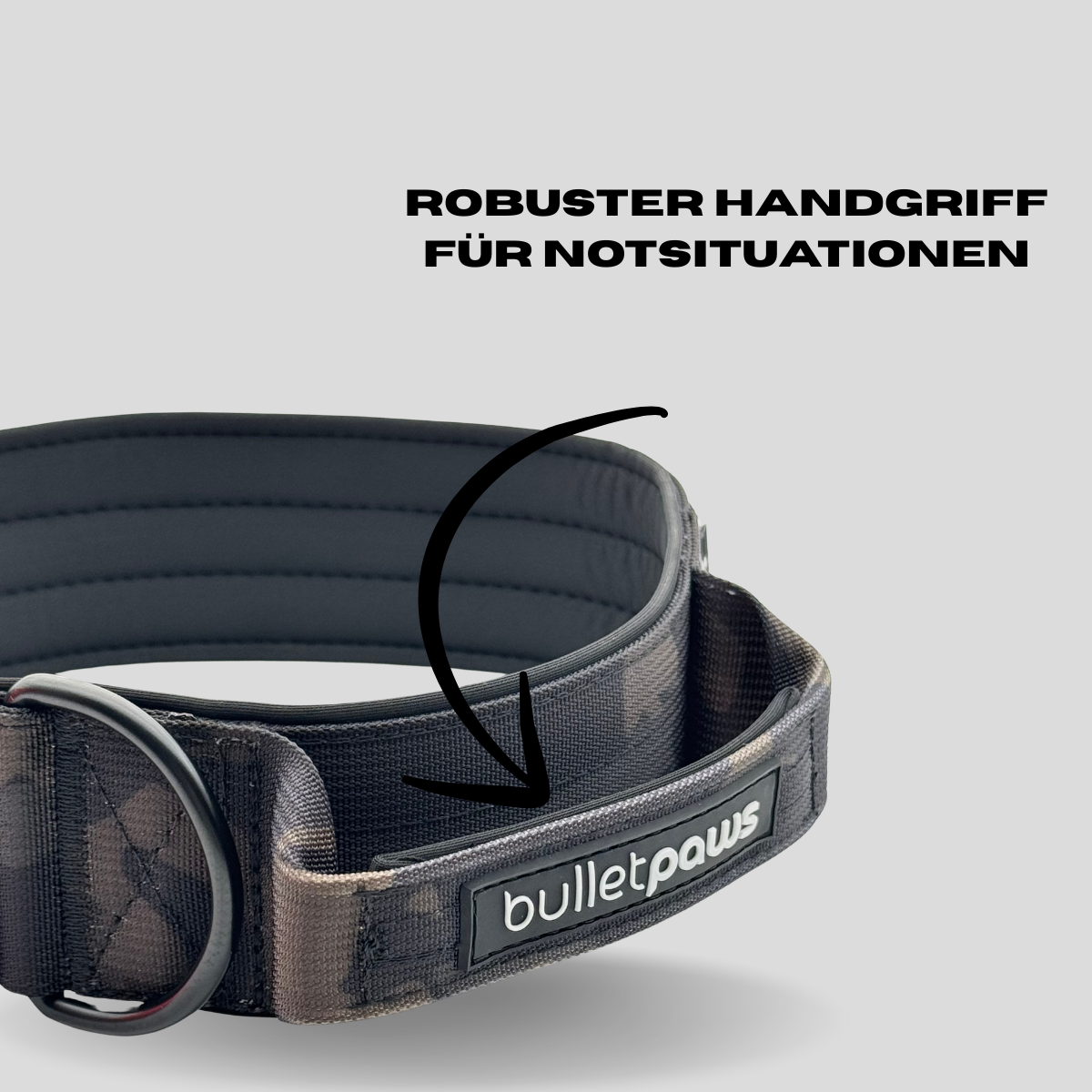 Taktisches Halsband® mit Griff - Camouflage - BulletPaws