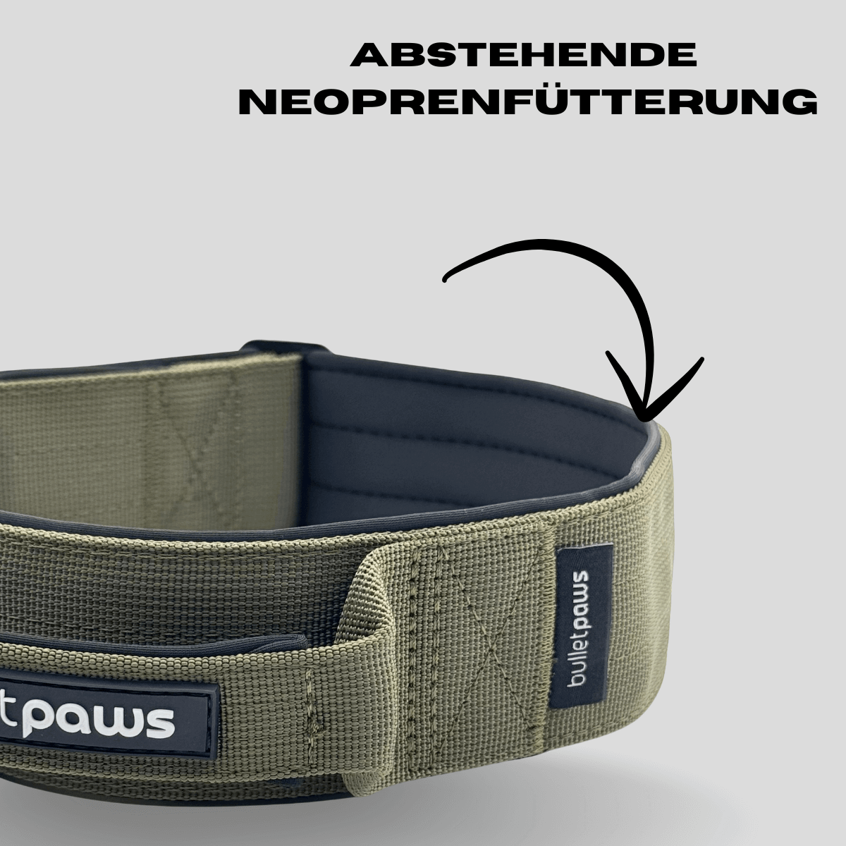 Alpha Hundehalsband® mit Griff - Khaki - BulletPaws
