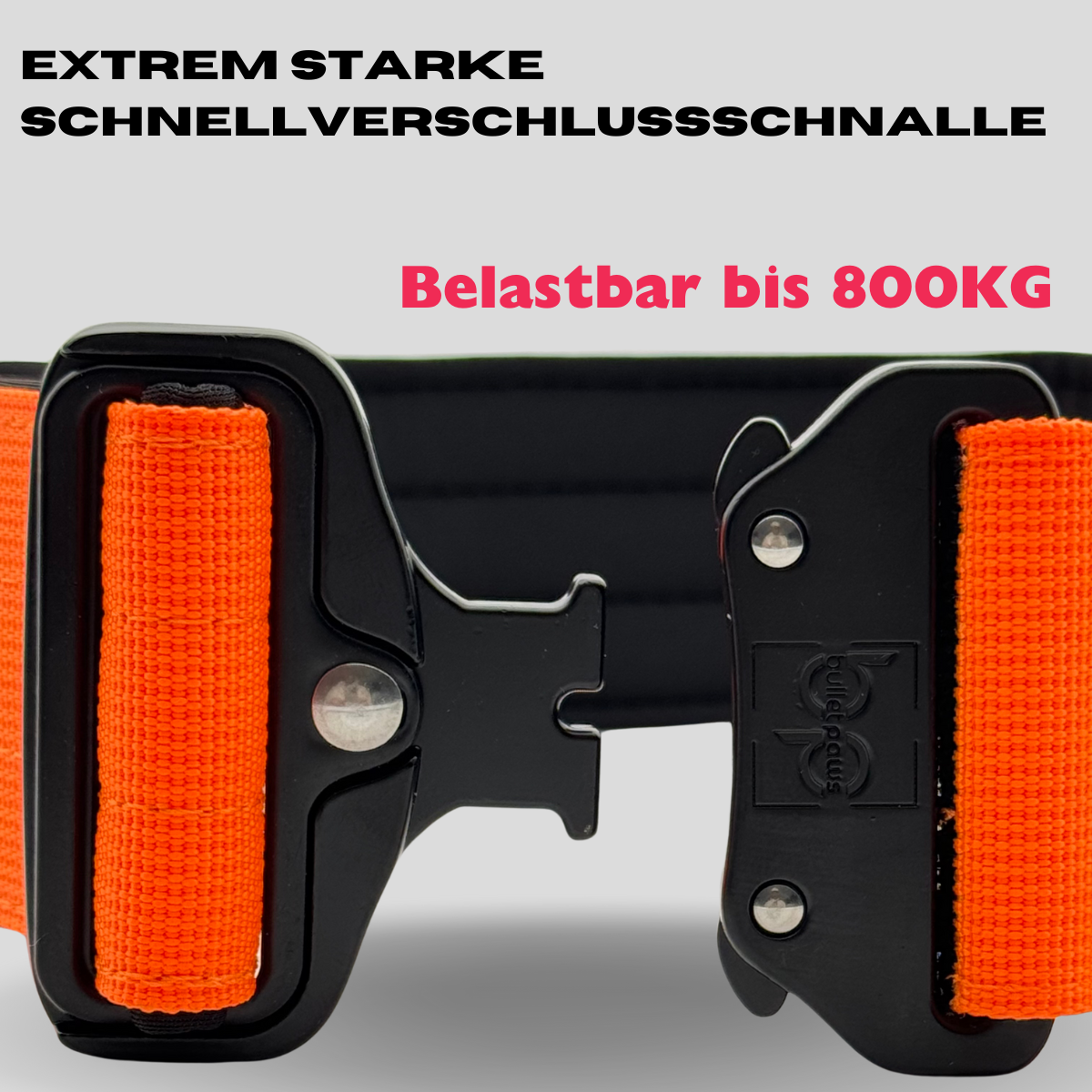 Taktisches Halsband® mit Griff - Orange - BulletPaws