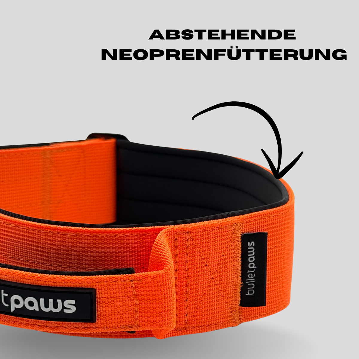 Taktisches Halsband® mit Griff - Orange - BulletPaws