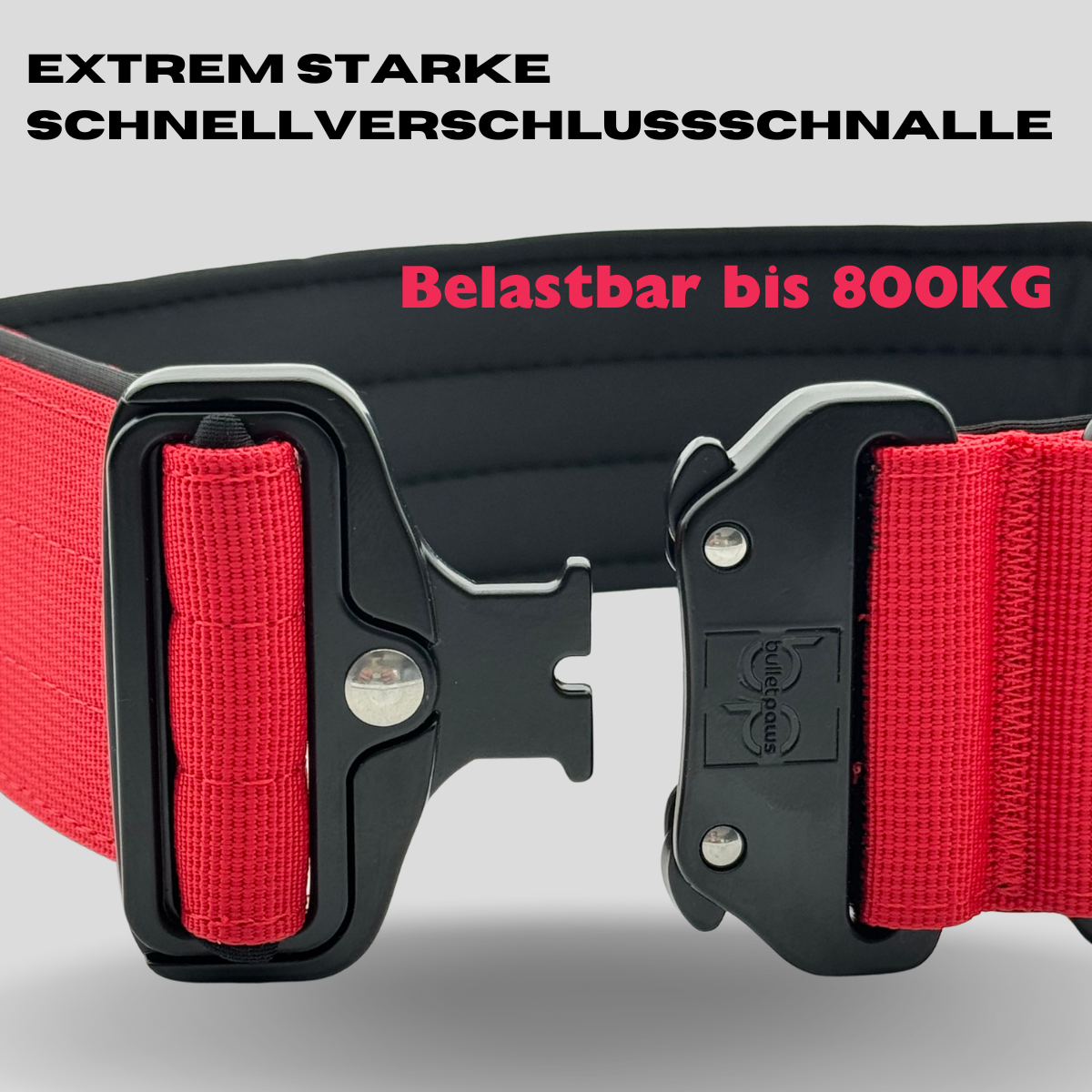 Taktisches Halsband® mit Griff - Rot - BulletPaws