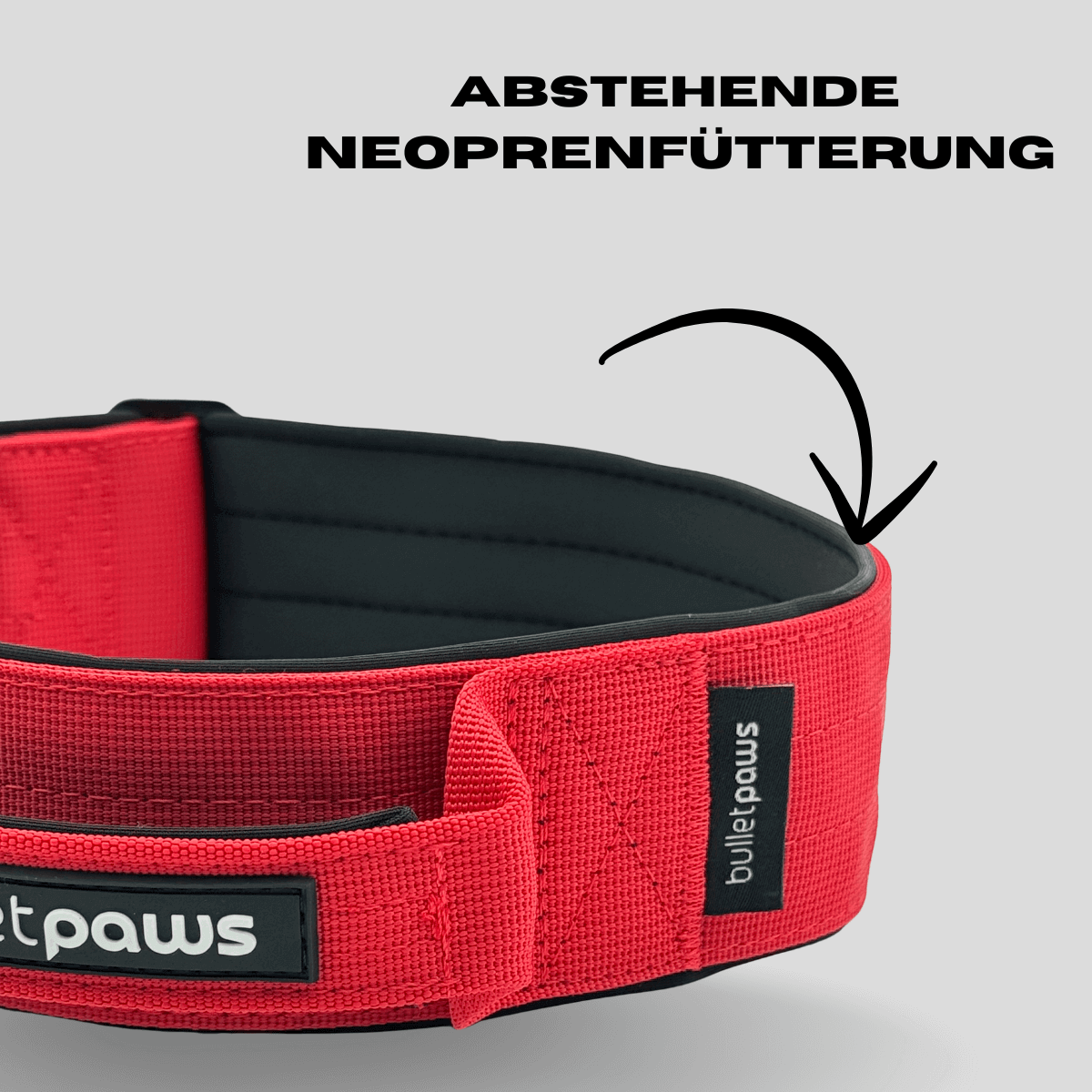 Alpha Hundehalsband® mit Griff - Rot - BulletPaws