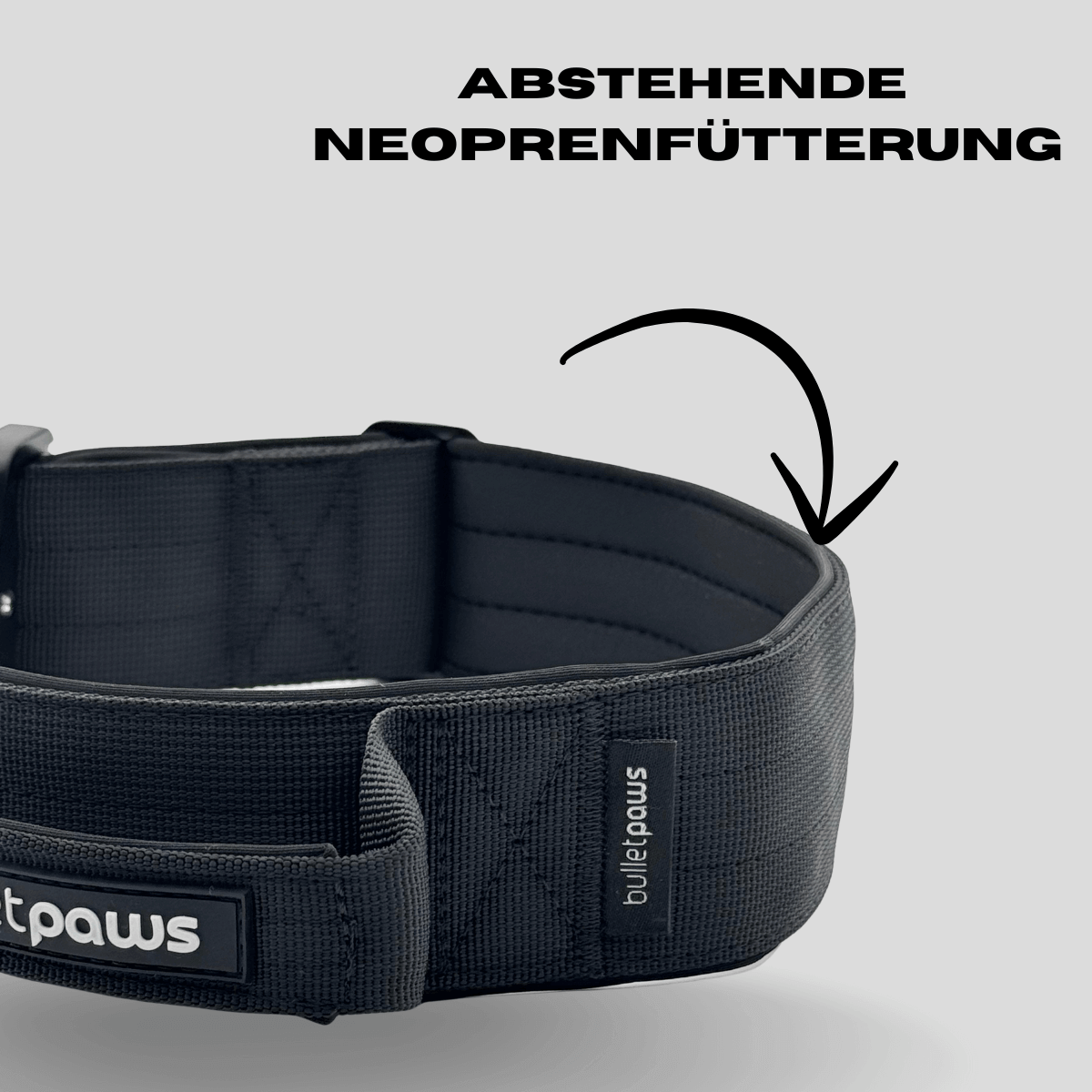 Alpha Hundehalsband® mit Griff - Schwarz - BulletPaws