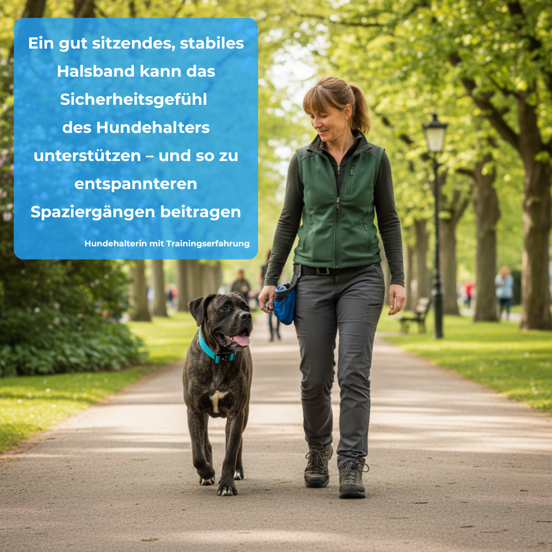 4cm Alpha Hundehalsband mit Griff