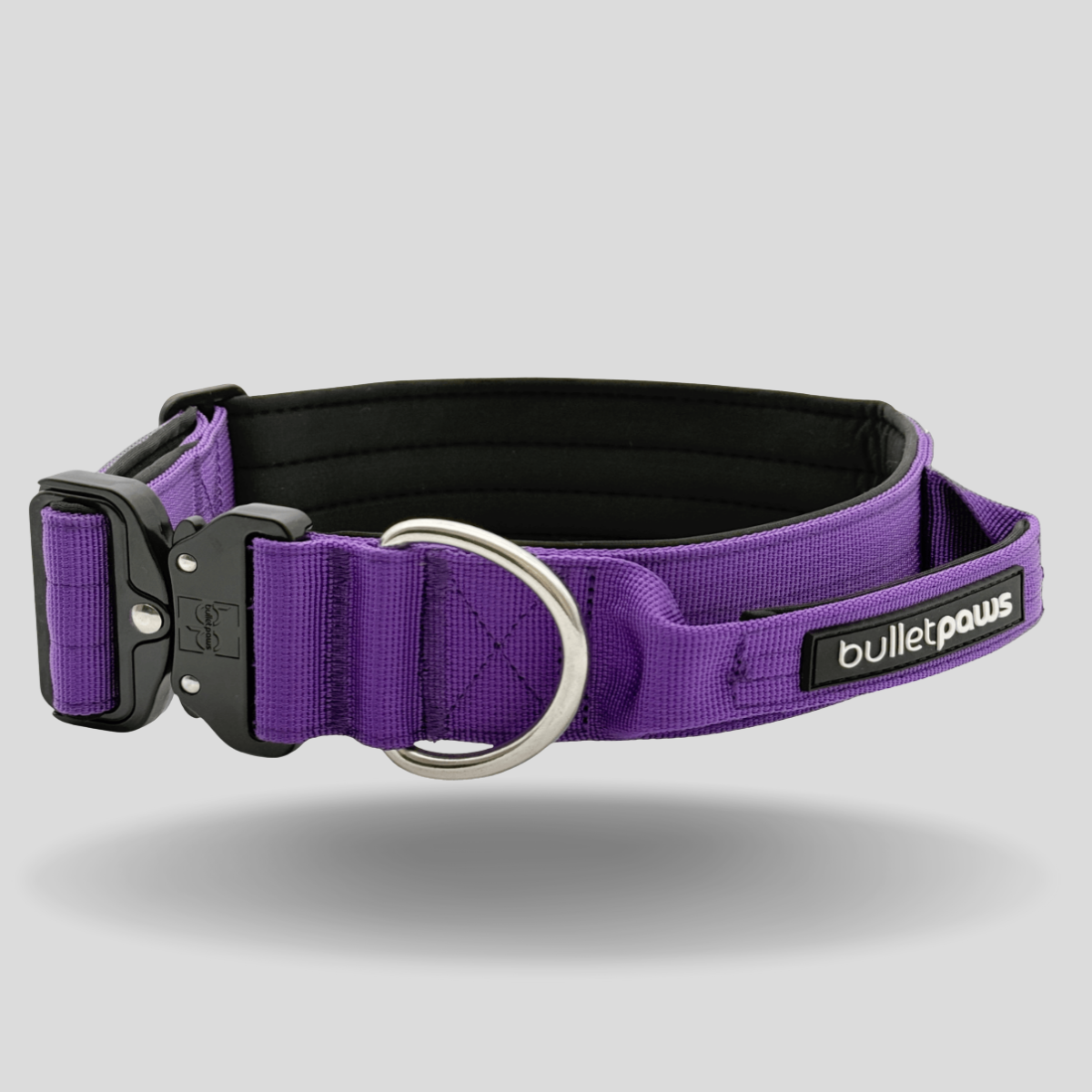 4cm Alpha Hundehalsband mit Griff - Lila