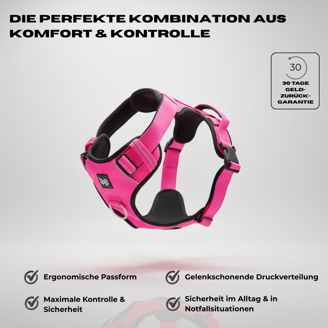 Alpha Control Hundegeschirr mit Griff - Pink