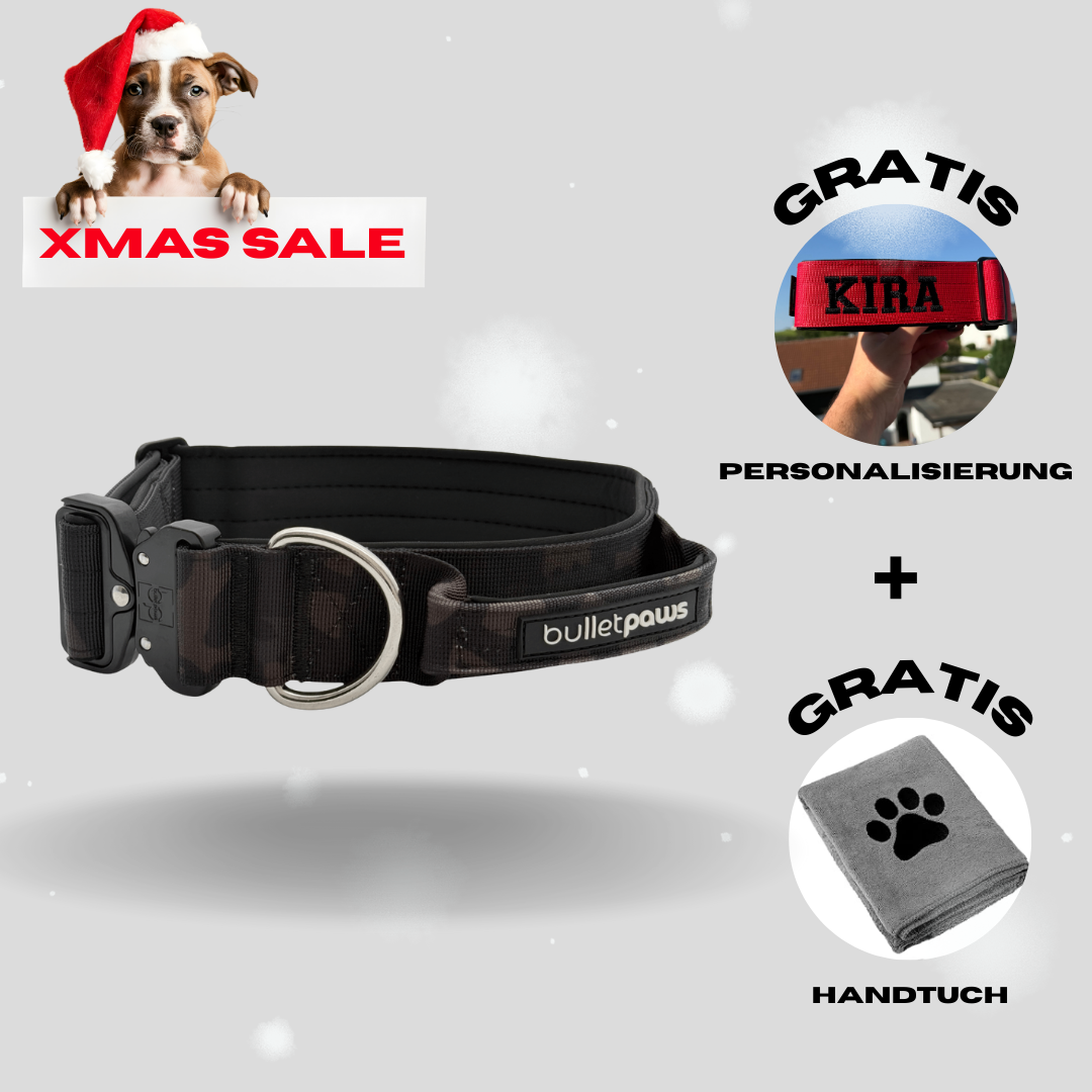 4cm Alpha Hundehalsband mit Griff - Camouflage