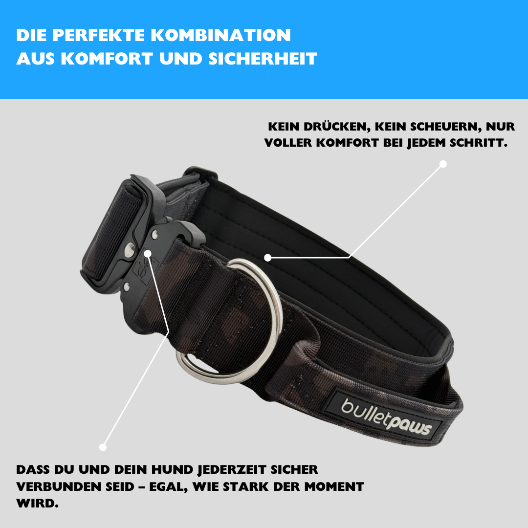 5cm Alpha Hundehalsband mit Griff - Camouflage