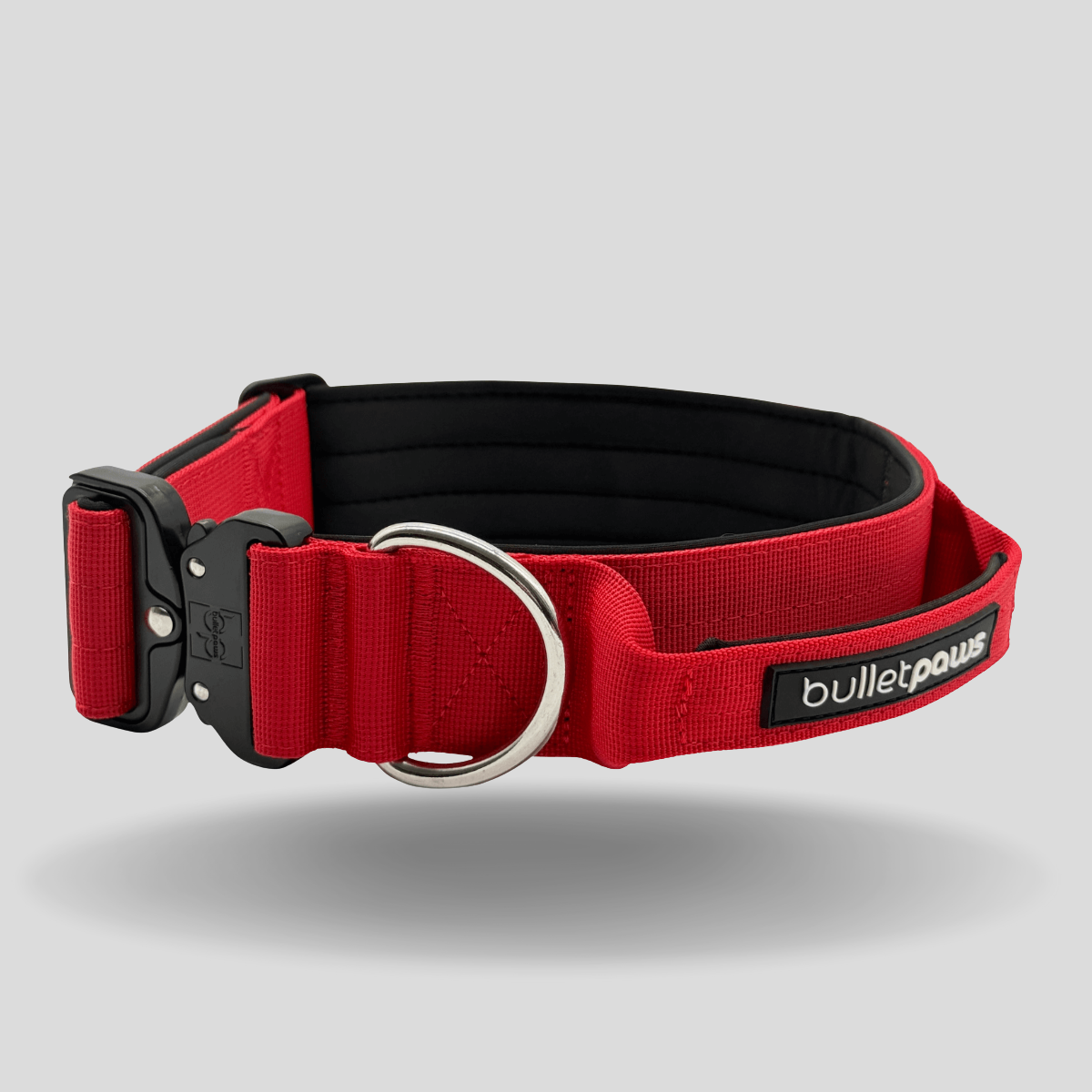 4cm Alpha Hundehalsband mit Griff - Rot