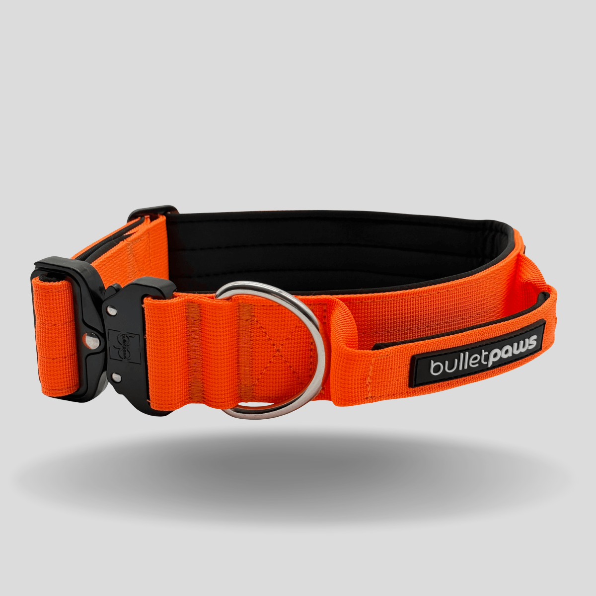 4cm Alpha Hundehalsband mit Griff - Orange