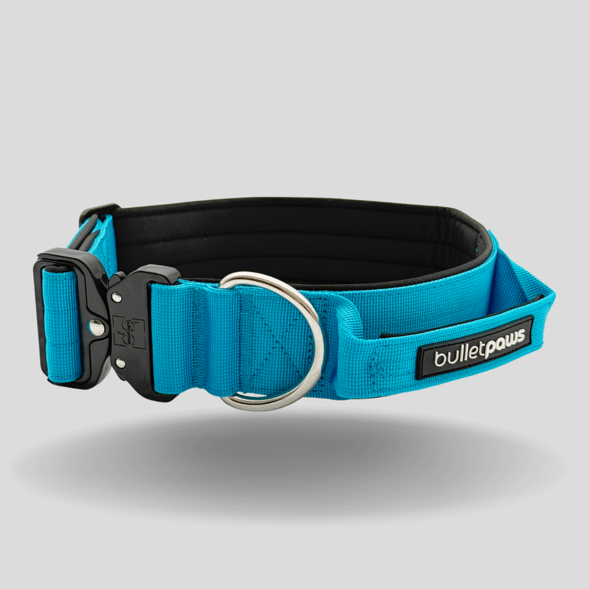 4cm Alpha Hundehalsband mit Griff - Babyblau