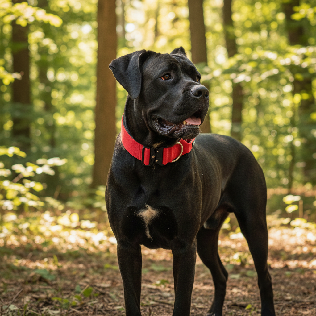 5cm Alpha Hundehalsband mit Griff - Rot