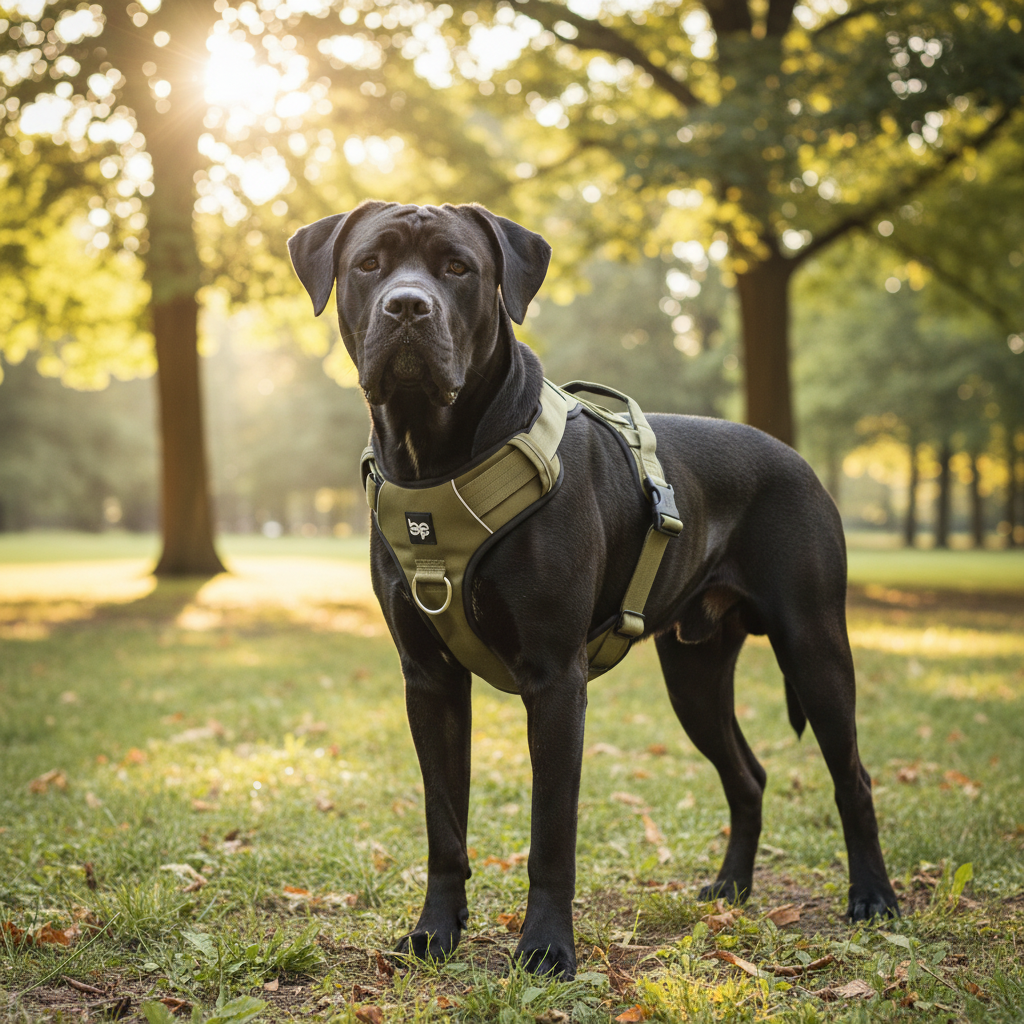 Alpha Control Hundegeschirr mit Griff - Khaki