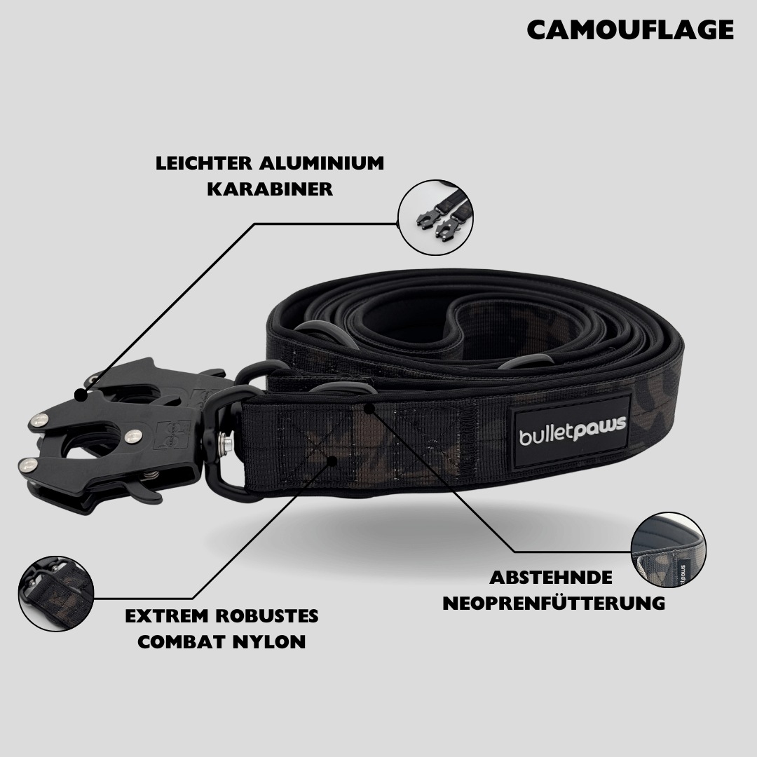 Dreifach verstellbare Hundeleine 2,2m - Camouflage