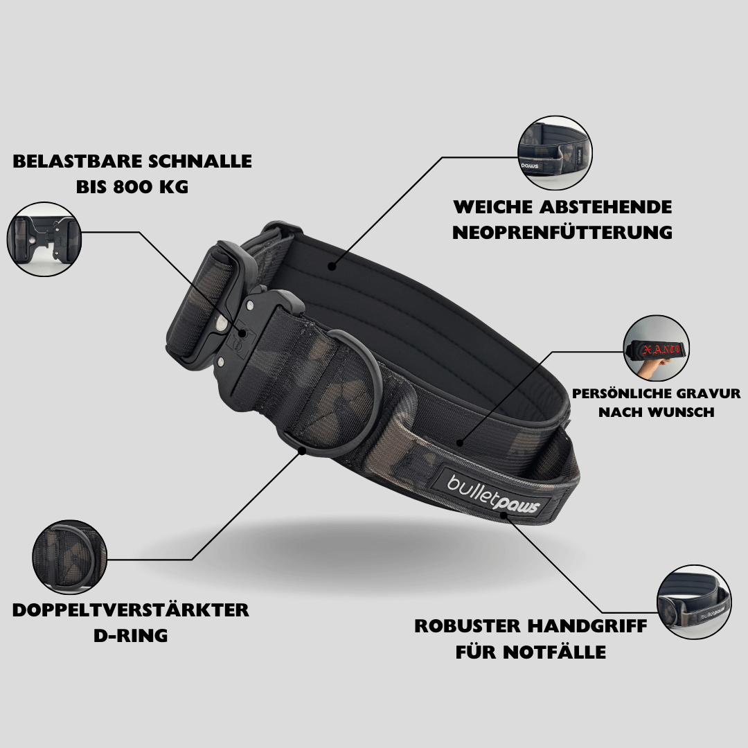 Alpha Hundehalsband® mit Griff - Camouflage
