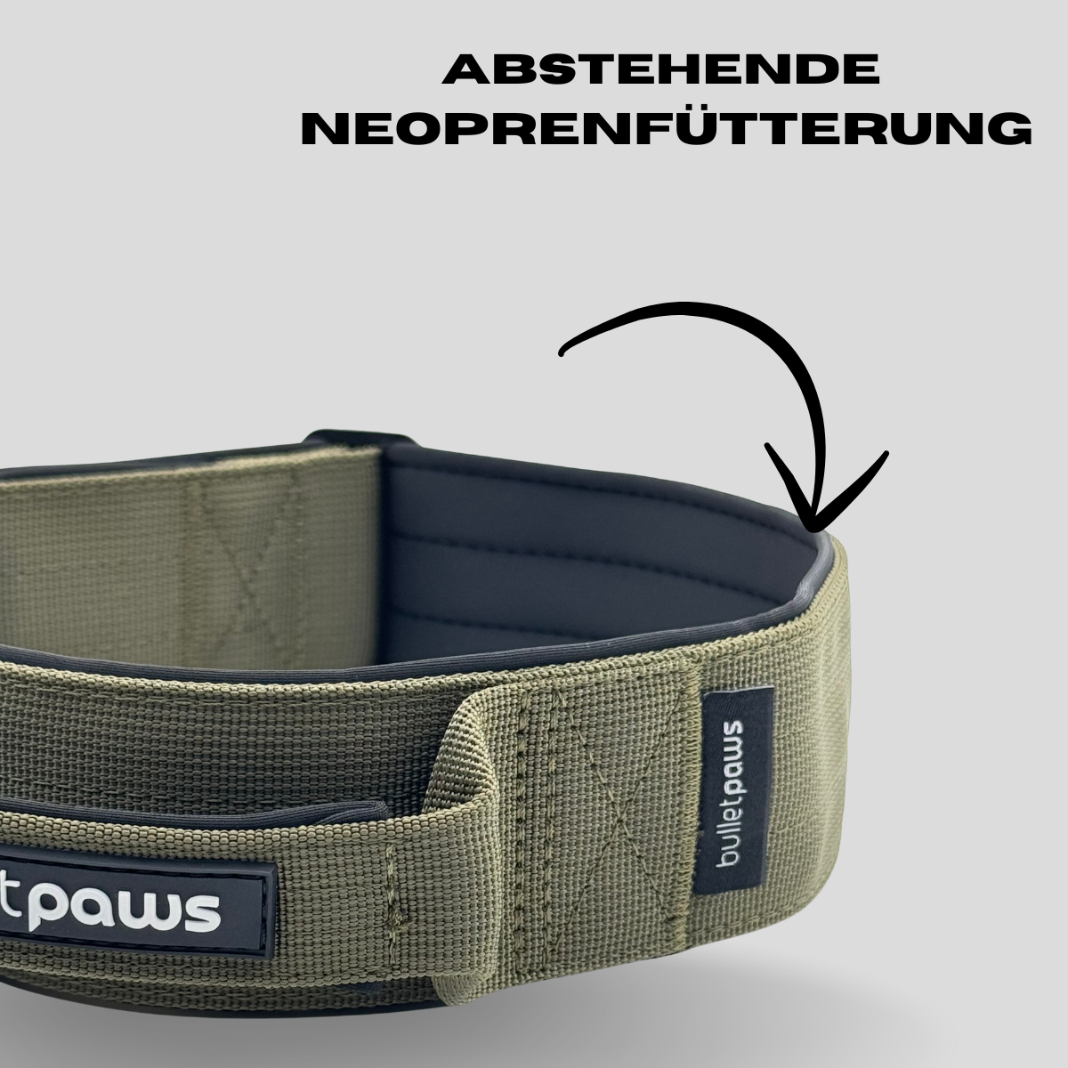 Taktisches Halsband® mit Griff - Khaki - BulletPaws