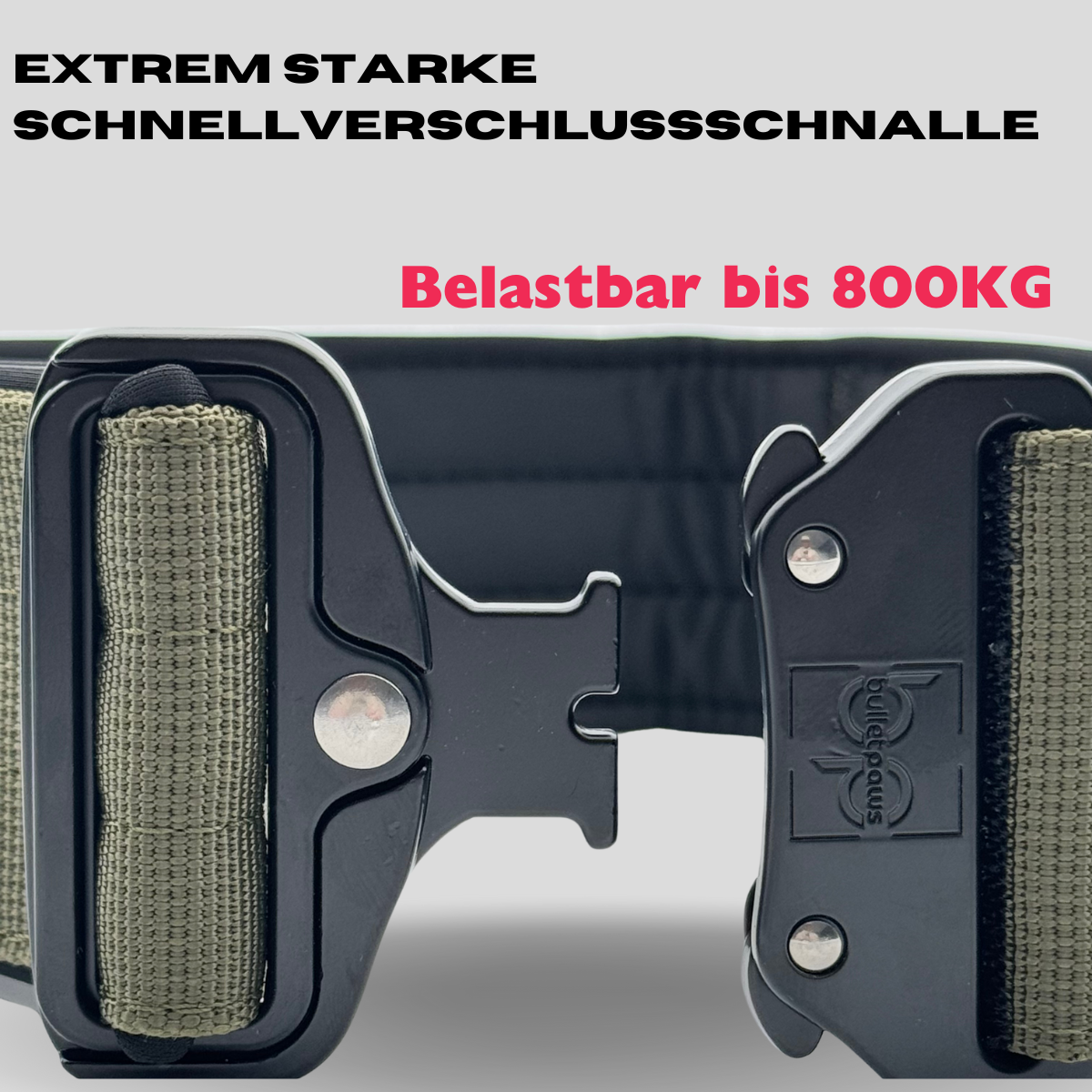 Taktisches Halsband® mit Griff - Khaki - BulletPaws