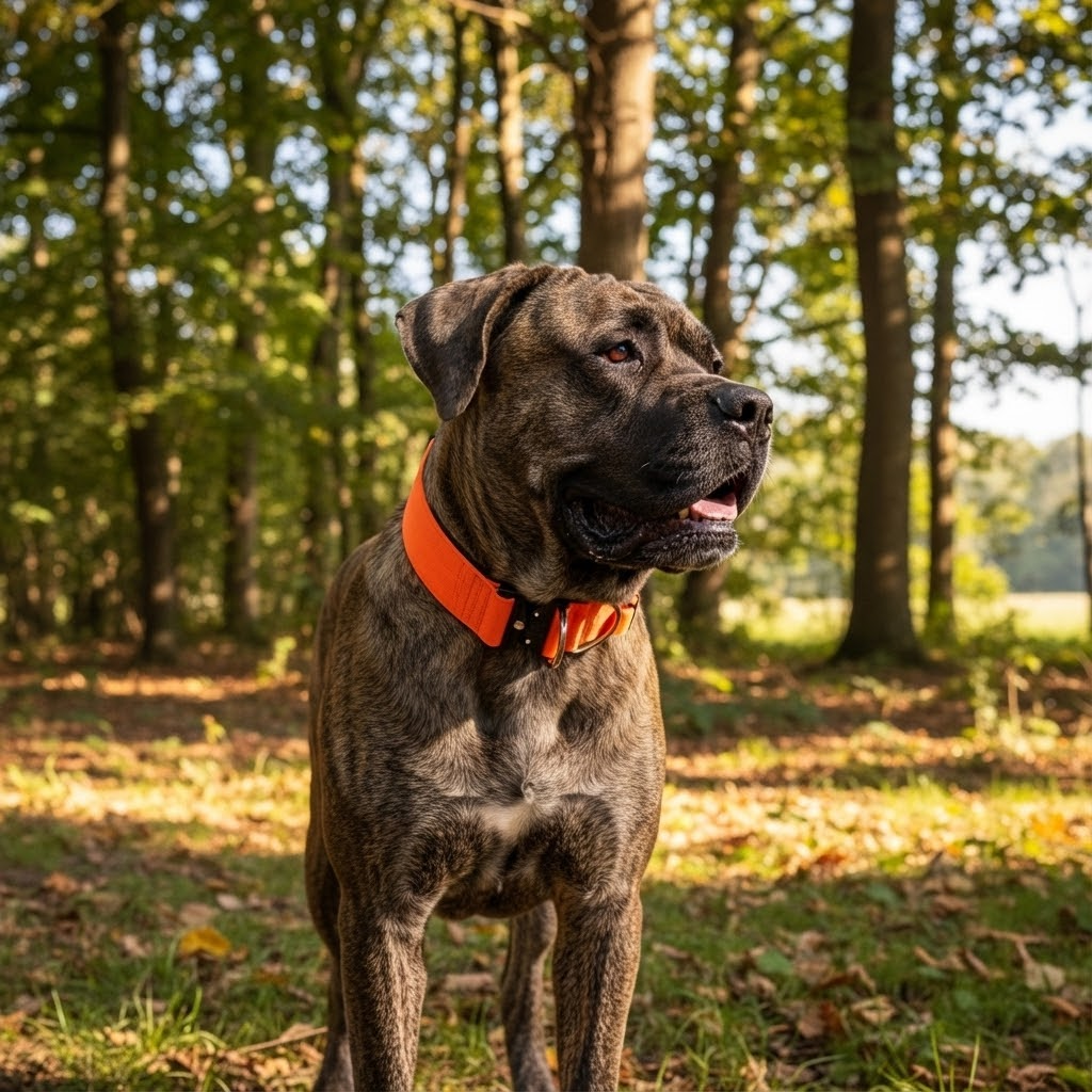 5cm Alpha Hundehalsband mit Griff - Orange